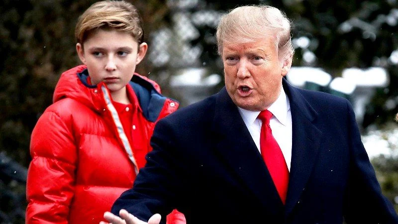 Donald Trump with his son Barron Trump